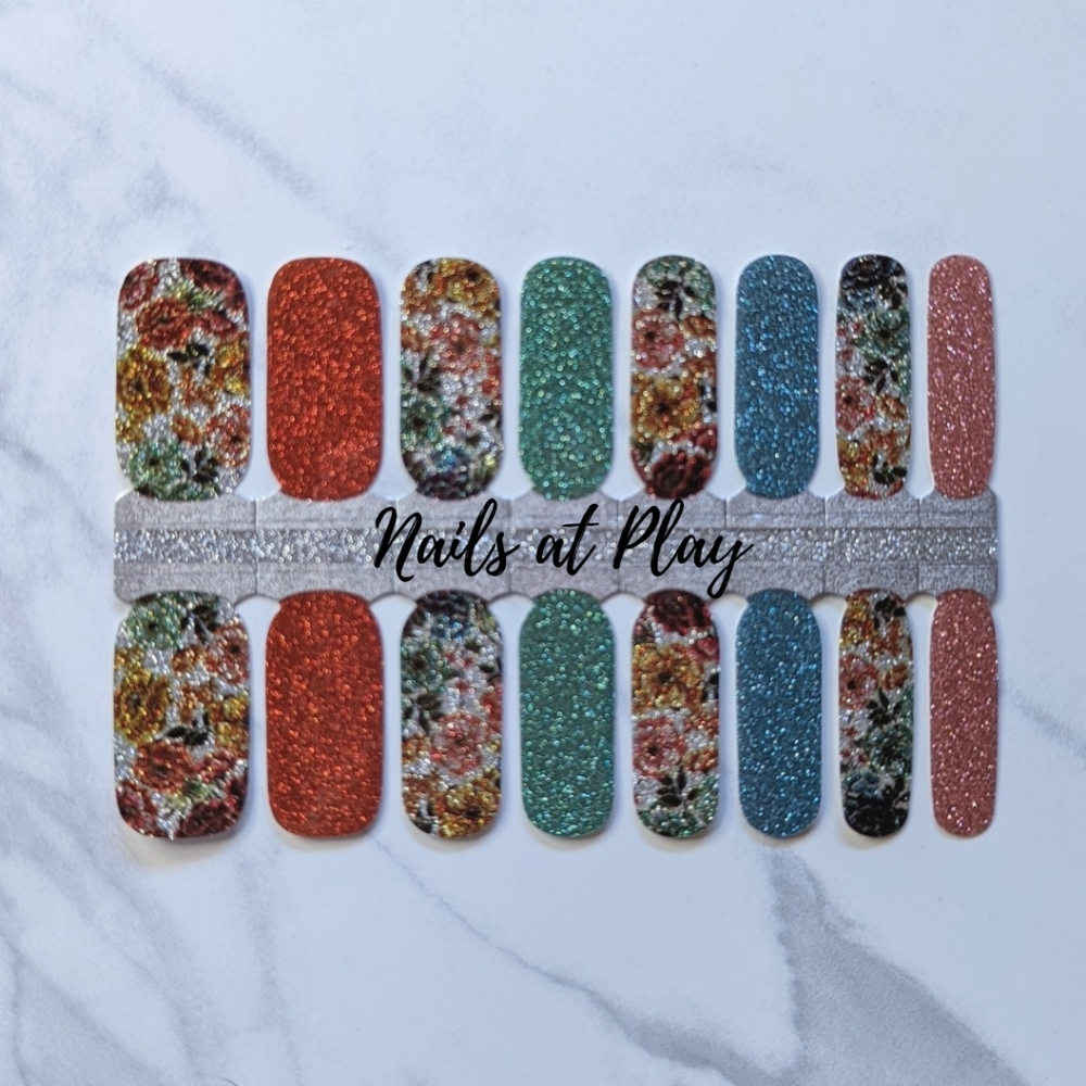 5 for $15 Nail Wraps- Glitter Garden
